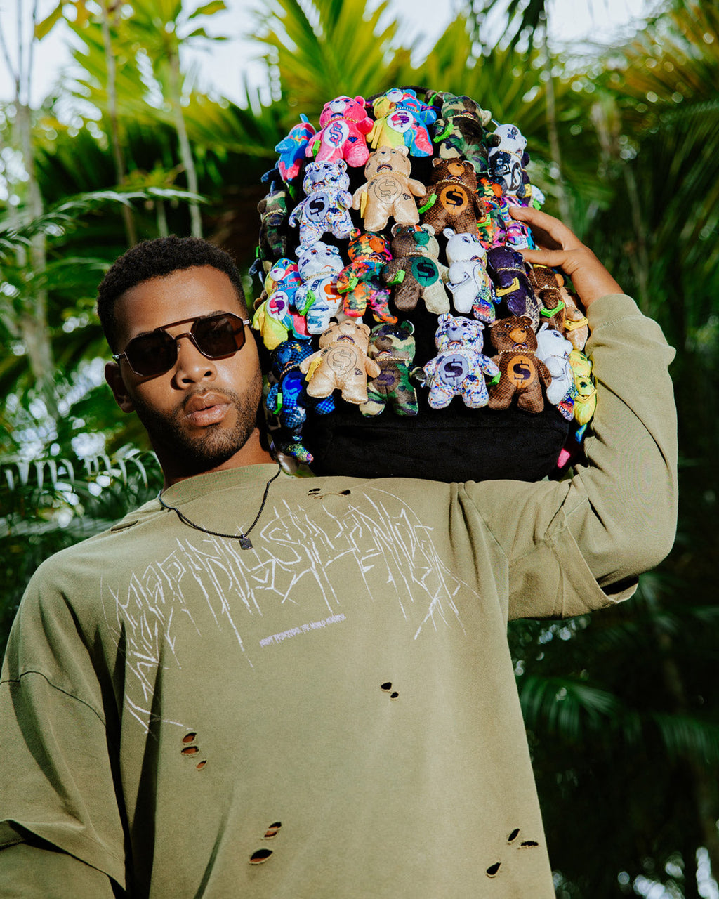 SPRAYGROUND PACK OF BEARS REAL PLUSH BEARS RUNWAY PIECE BACKPACK - SUPER EXCLUSIVE