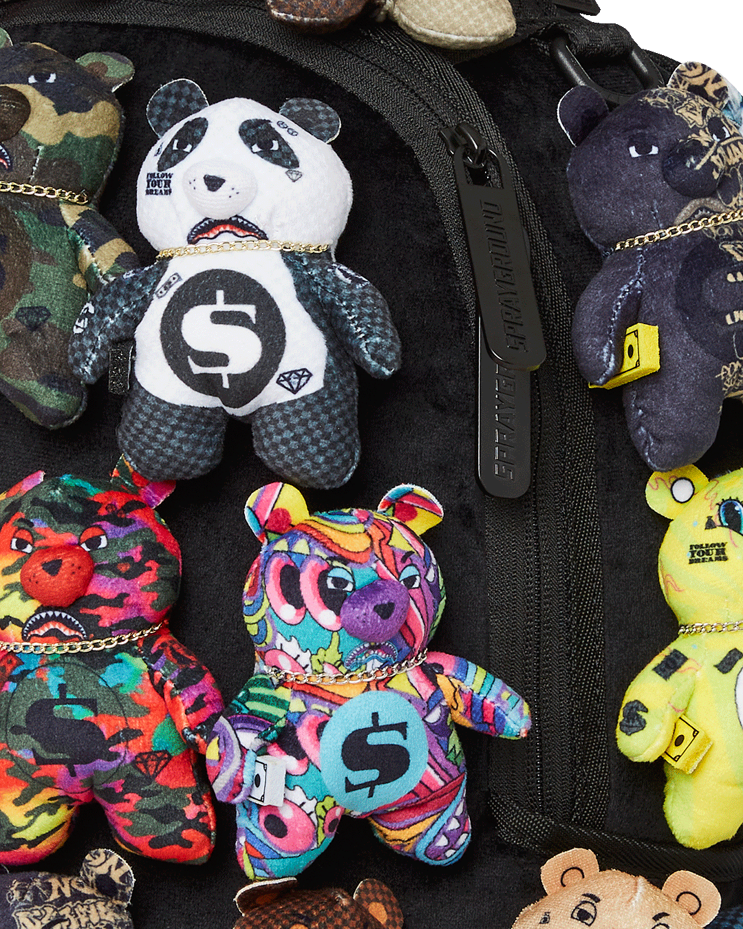 SPRAYGROUND PACK OF BEARS REAL PLUSH BEARS RUNWAY PIECE BACKPACK - SUPER EXCLUSIVE