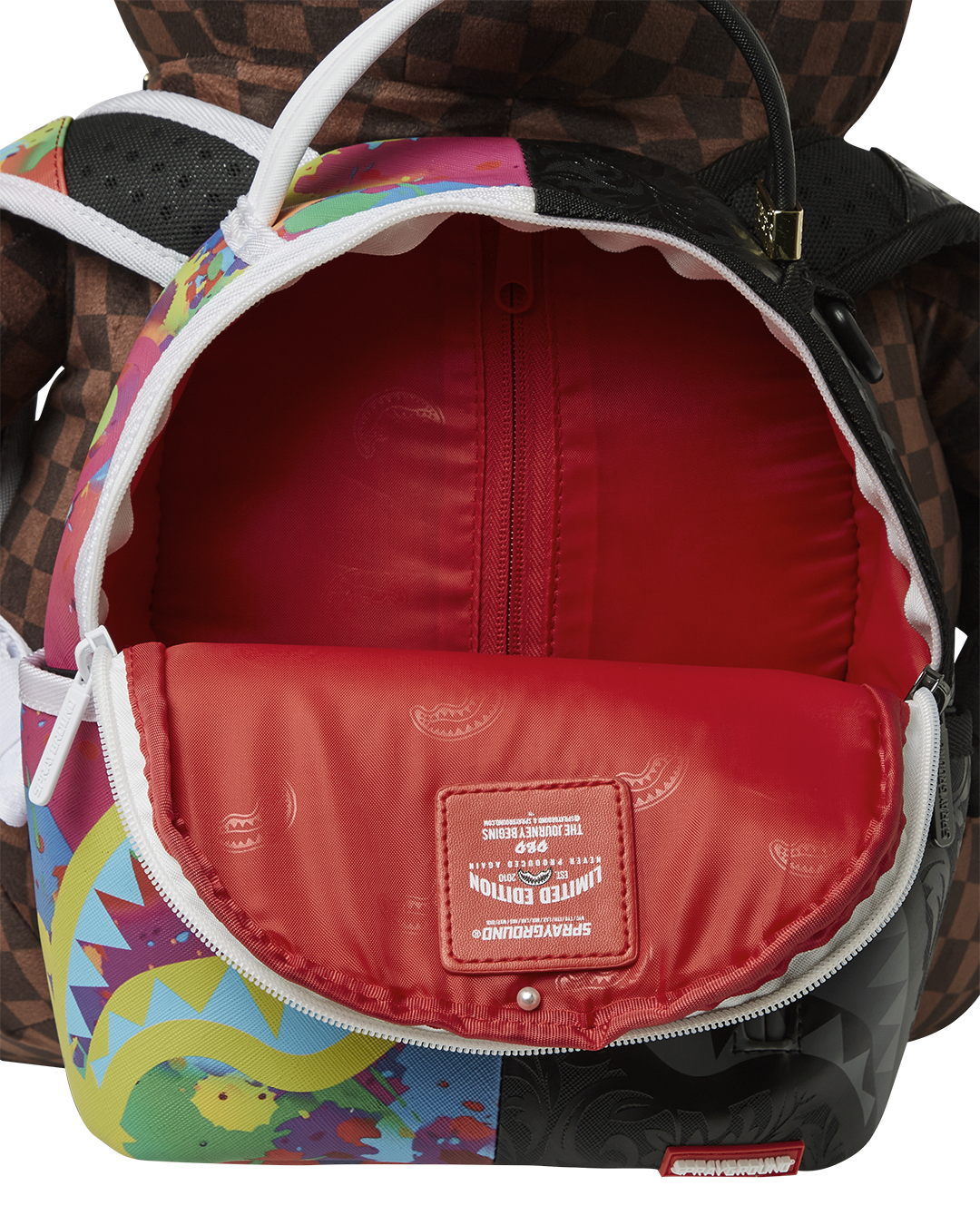 SPRAYGROUND BEAR WEARING BACKPACK AS A BACKPACK