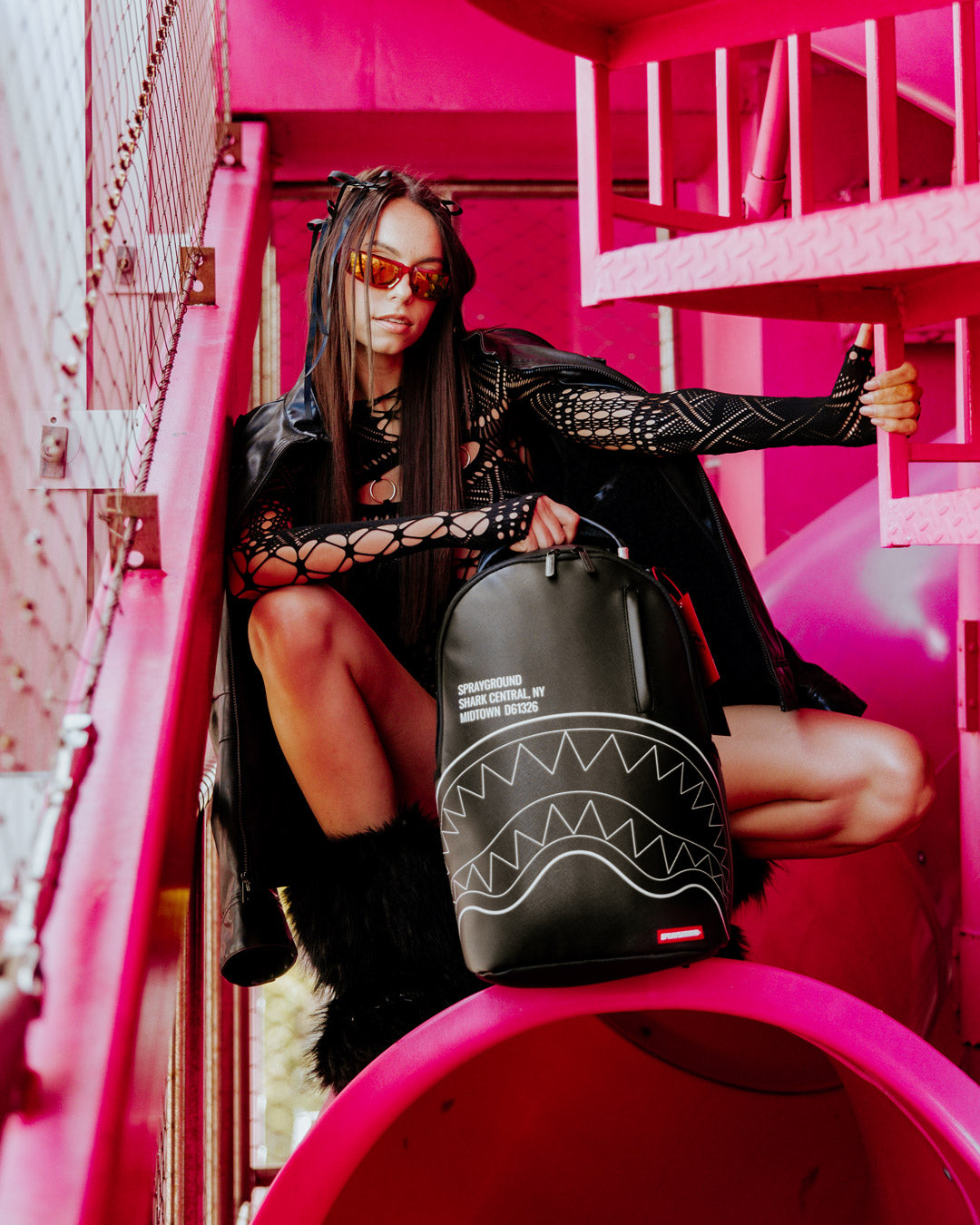 SPRAYGROUND SHARK CENTRAL OUT THE LINE DLXSV BACKPACK