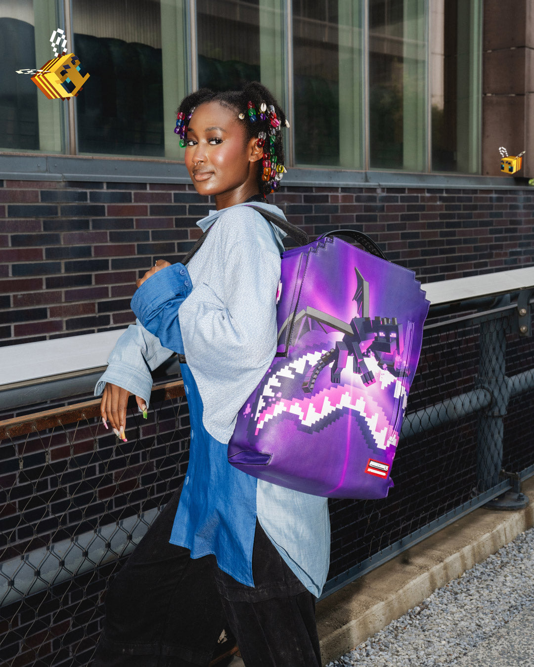 SPRAYGROUND MINECRAFT ENDER DRAGON ATTACK BACKPACK
