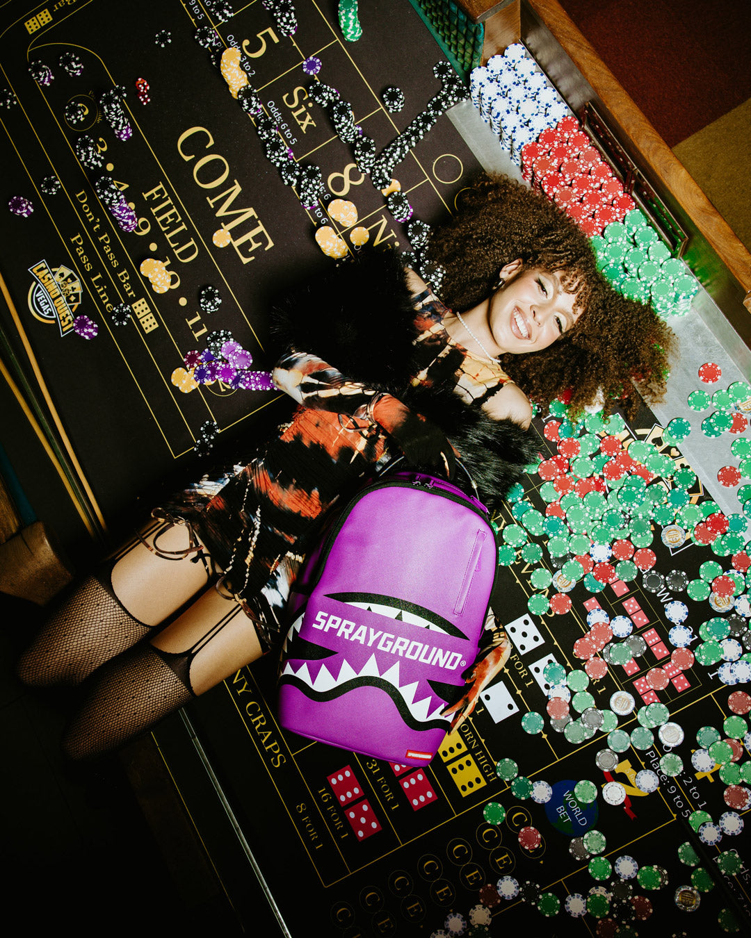 SPRAYGROUND SMASH LOGO VIOLA DLXSV BACKPACK