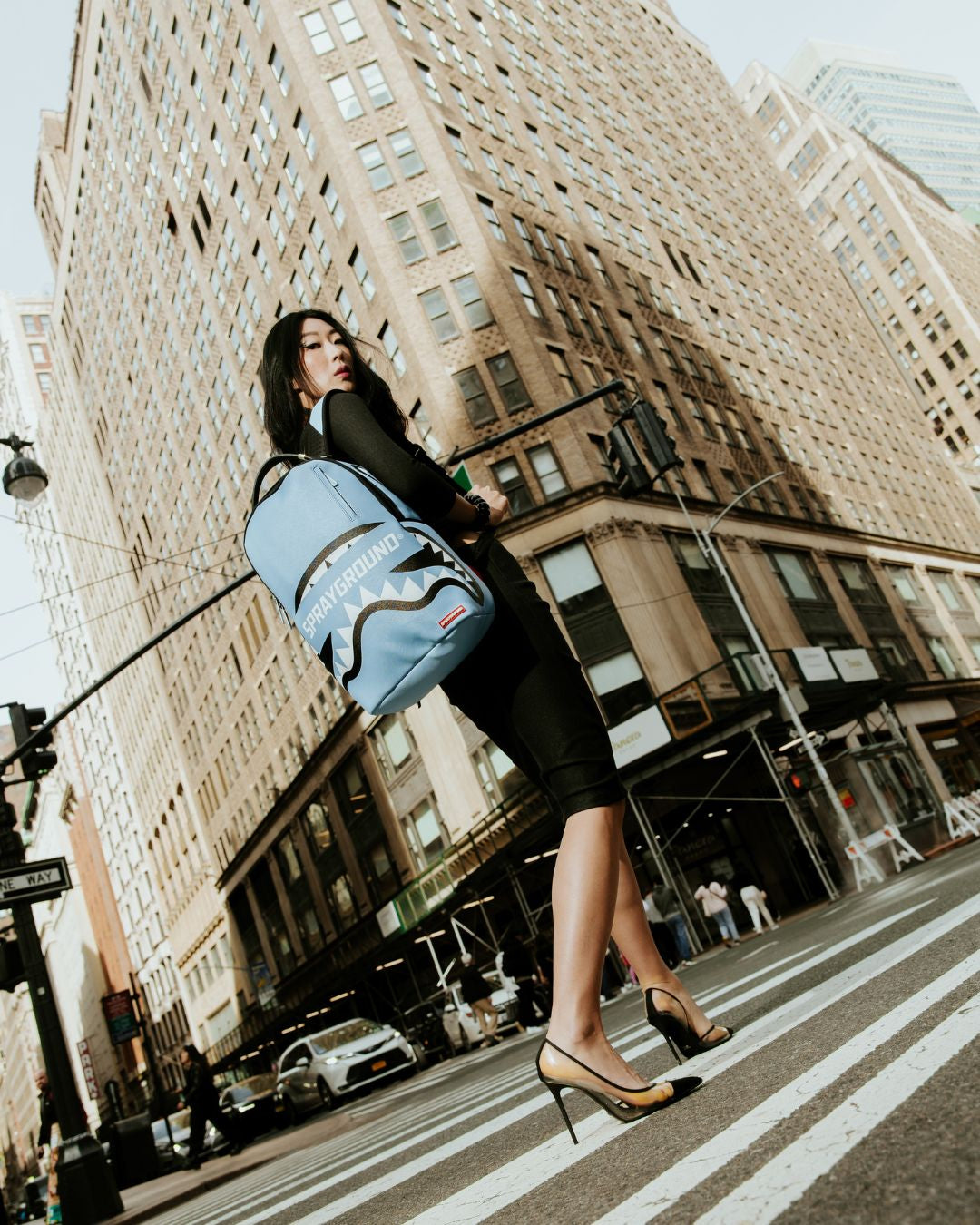 SPRAYGROUND SMASH LOGO DEEP BLUE SKY DLXSV BACKPACK