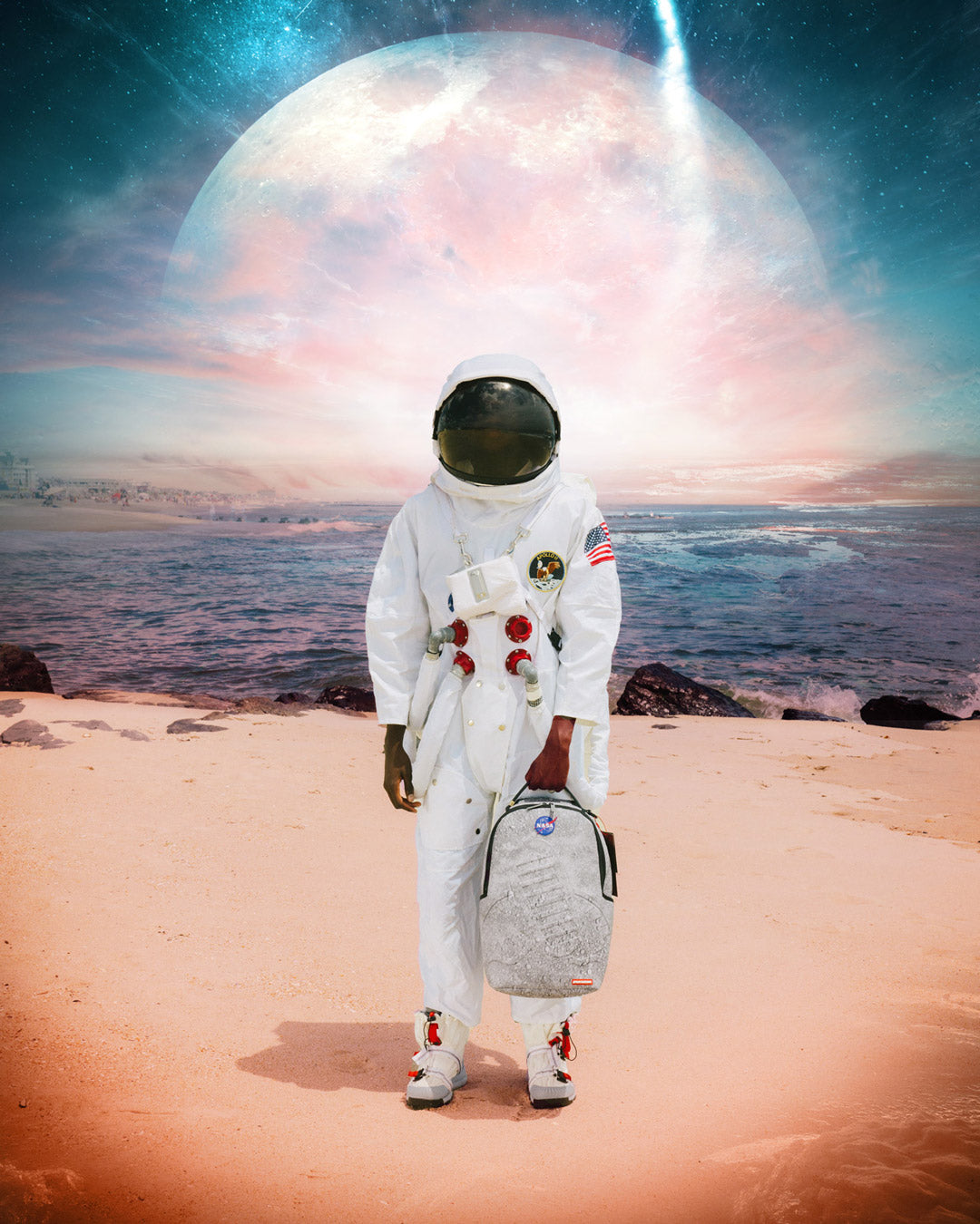 SPRAYGROUND STEP INTO THE FUTURE - NASA COLLAB MOON SHARK 3D MOLDED