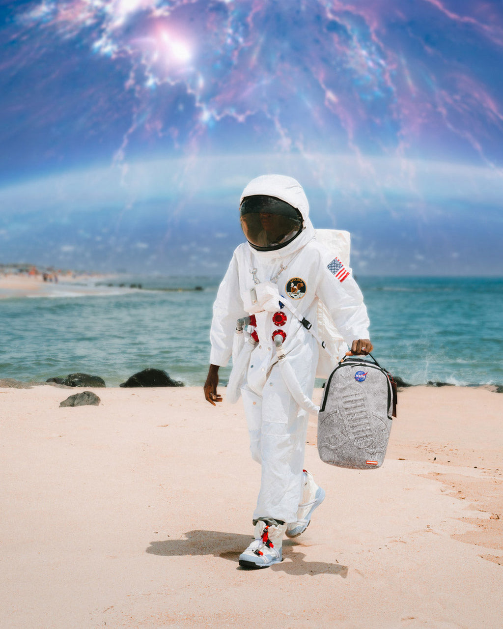 SPRAYGROUND STEP INTO THE FUTURE - NASA COLLAB MOON SHARK 3D MOLDED