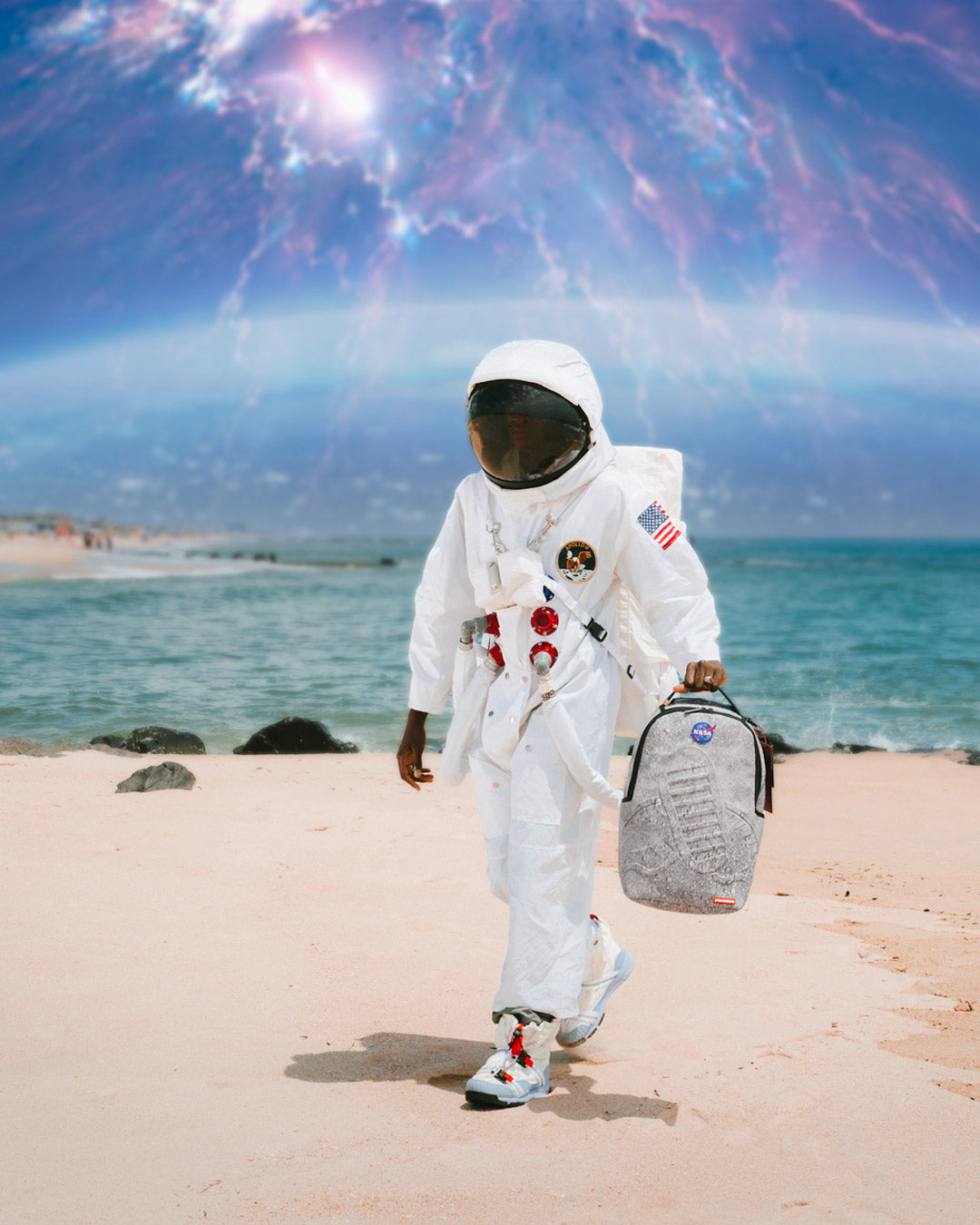 SPRAYGROUND STEP INTO THE FUTURE - NASA COLLAB MOON SHARK 3D MOLDED