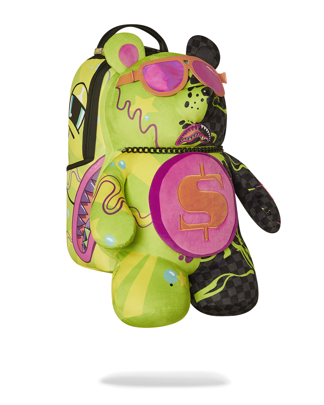 SPRAYGROUND SLIME DIME MONEYBEAR TEDDYBEAR ON BACKPACK