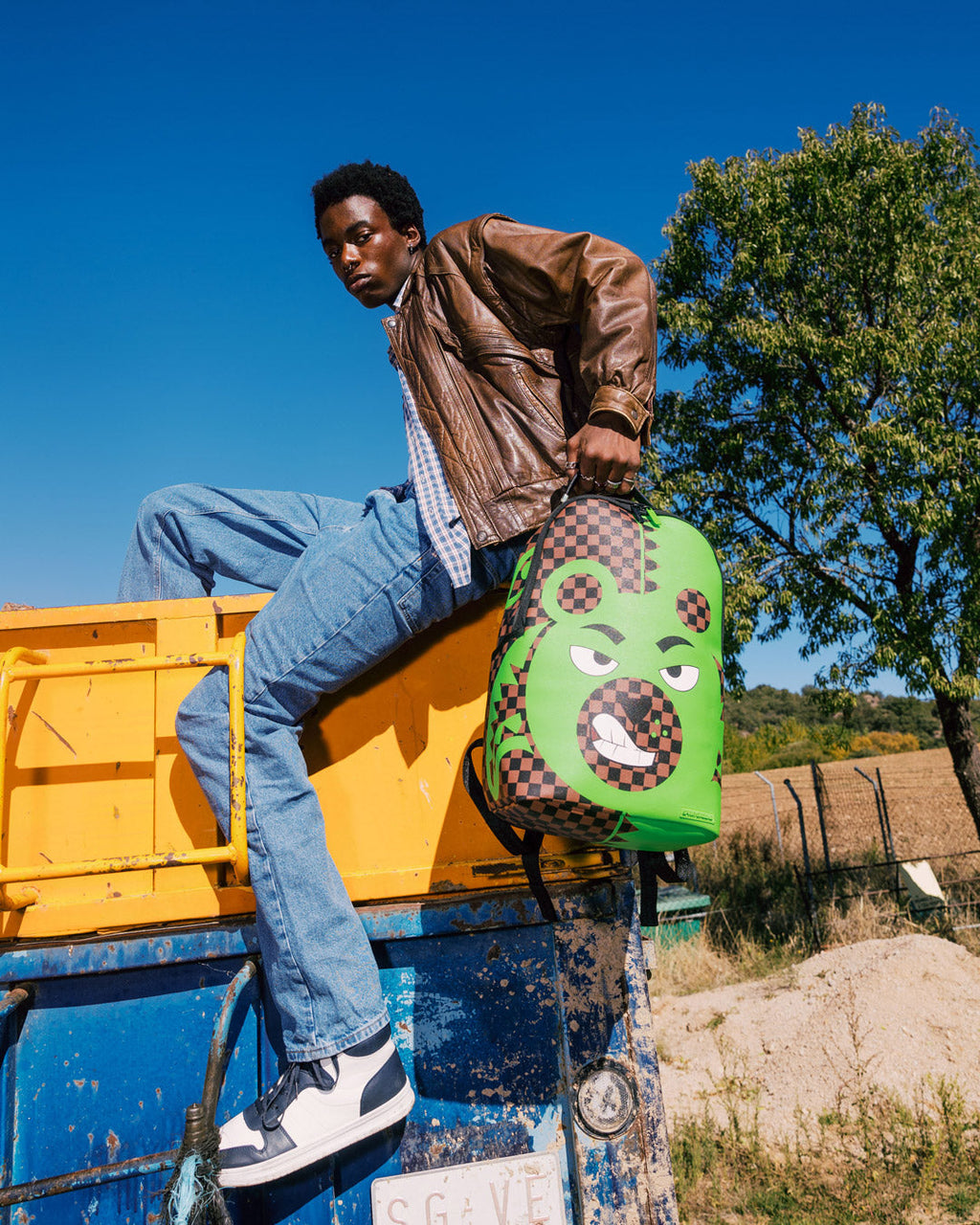 SPRAYGROUND GREEN MONEY BEAR DLXSV BACKPACK