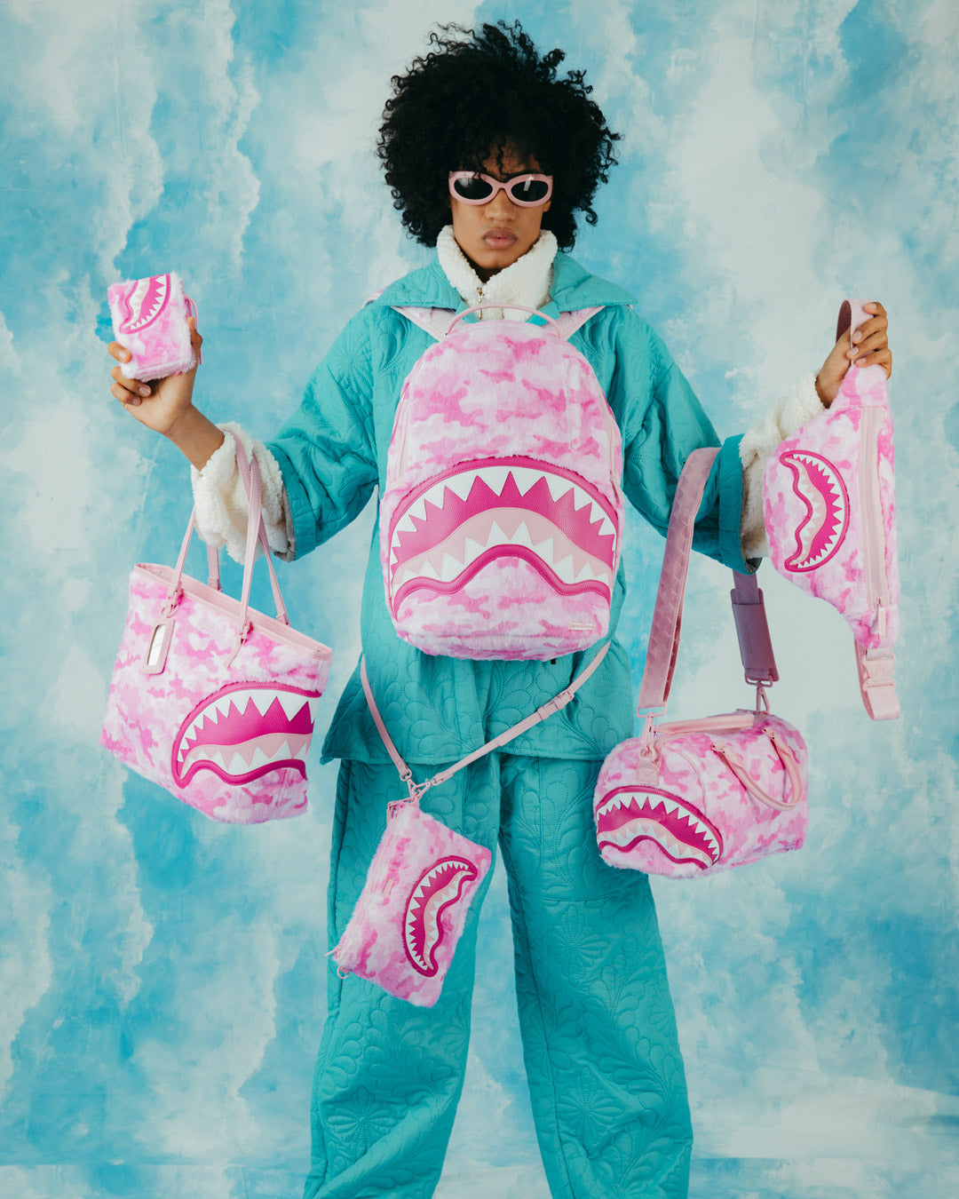 SPRAYGROUND FURRROCIOUS IN PINK DLXSF BACKPACK