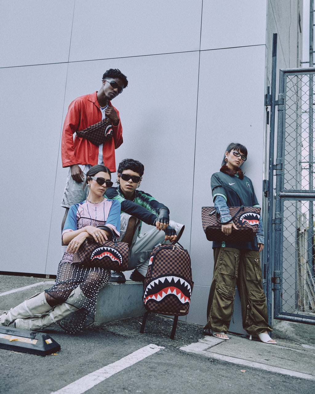 SPRAYGROUND KYOTOKNIT SHARKS IN PARIS DLX BACKPACK