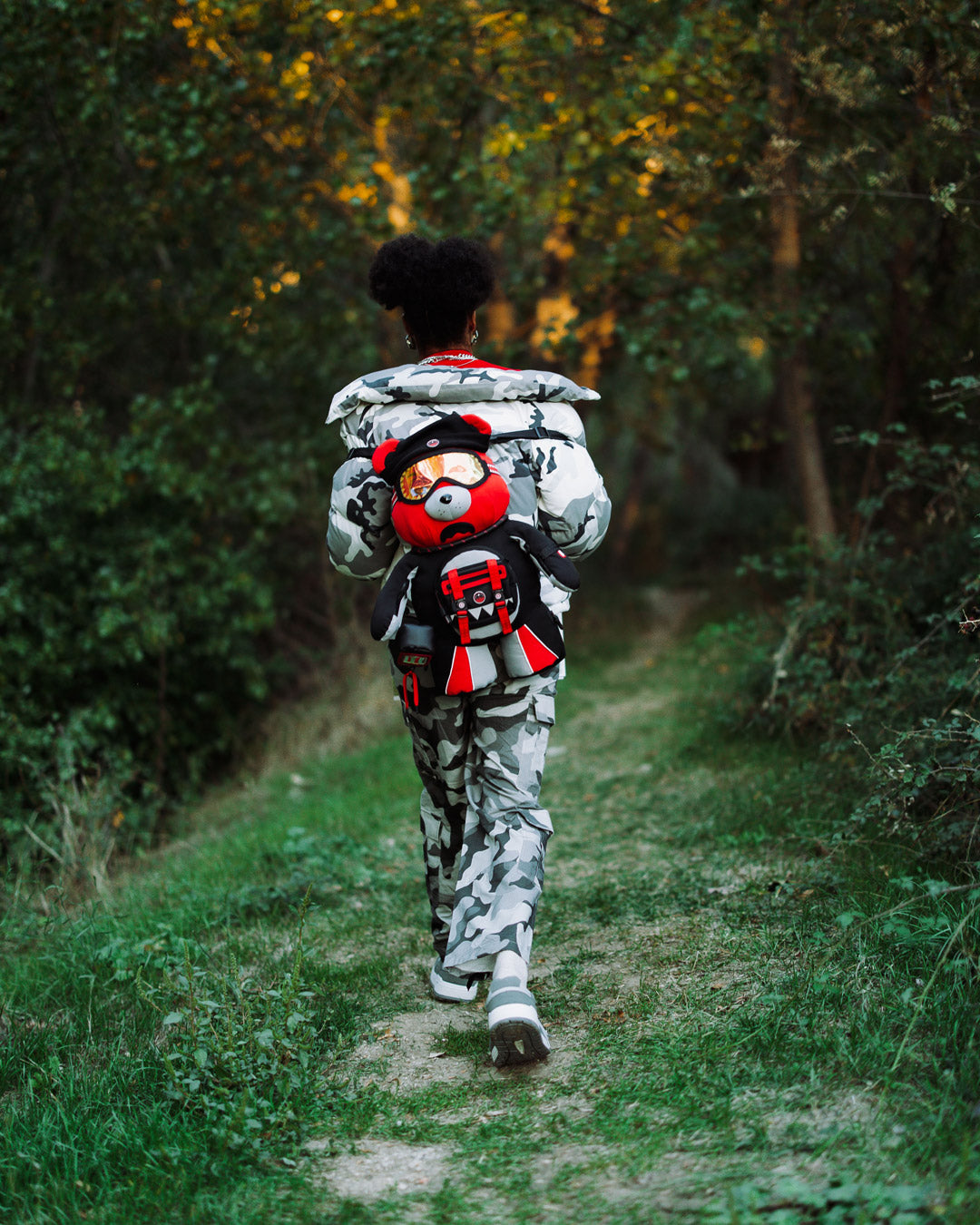 SPRAYGROUND SKY HIGH SEEKERS ARCTIC GPS MONEYBEAR BACKPACK
