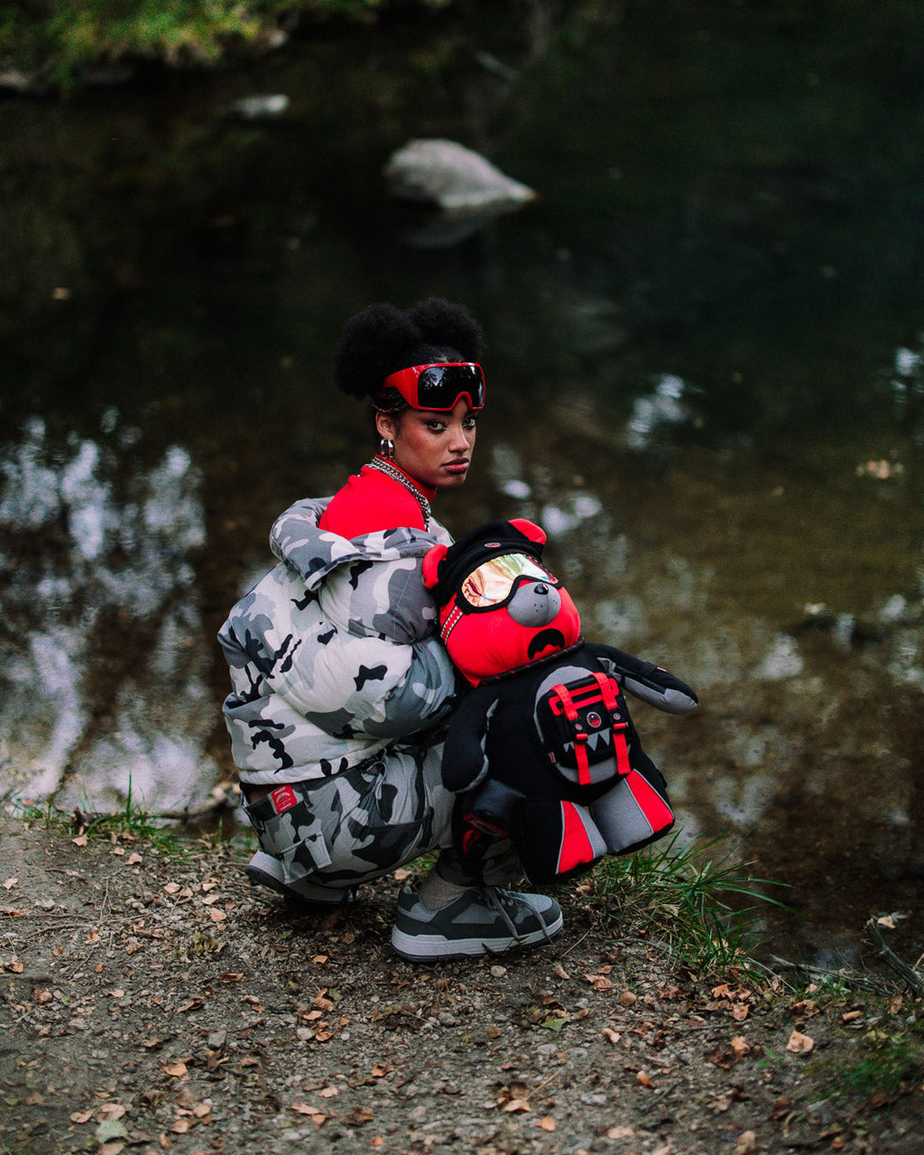 SPRAYGROUND SKY HIGH SEEKERS ARCTIC GPS MONEYBEAR BACKPACK