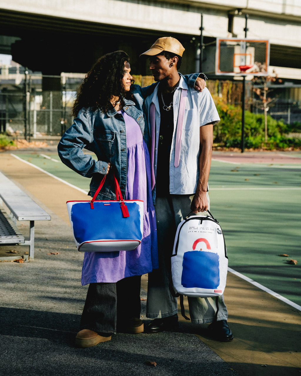 SPRAYGROUND KEITH HARING BIG BLUE PURSE ART BACKPACK