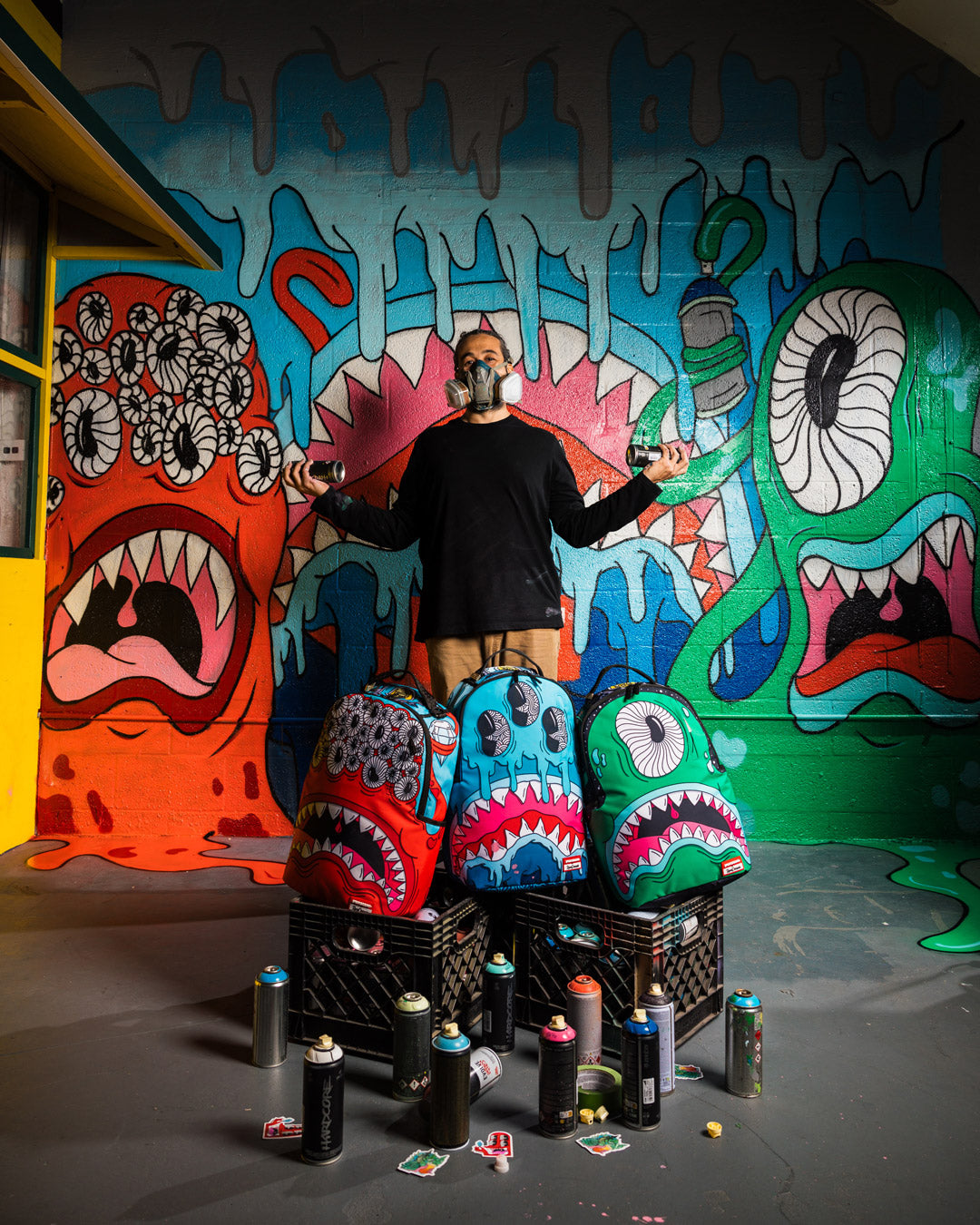 SPRAYGROUND JORGE RODRIGUEZ THE ARTIST COLLAB BOB SHARK BACKPACK