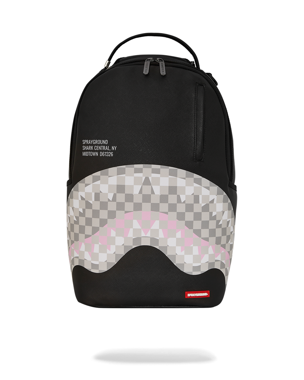 SPRAYGROUND SHARK CENTRAL CREAM BLACK CHECK BACKPACK