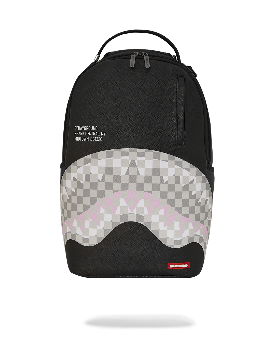 SPRAYGROUND SHARK CENTRAL CREAM BLACK CHECK BACKPACK