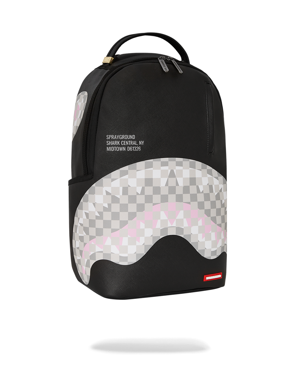 SPRAYGROUND SHARK CENTRAL CREAM BLACK CHECK BACKPACK