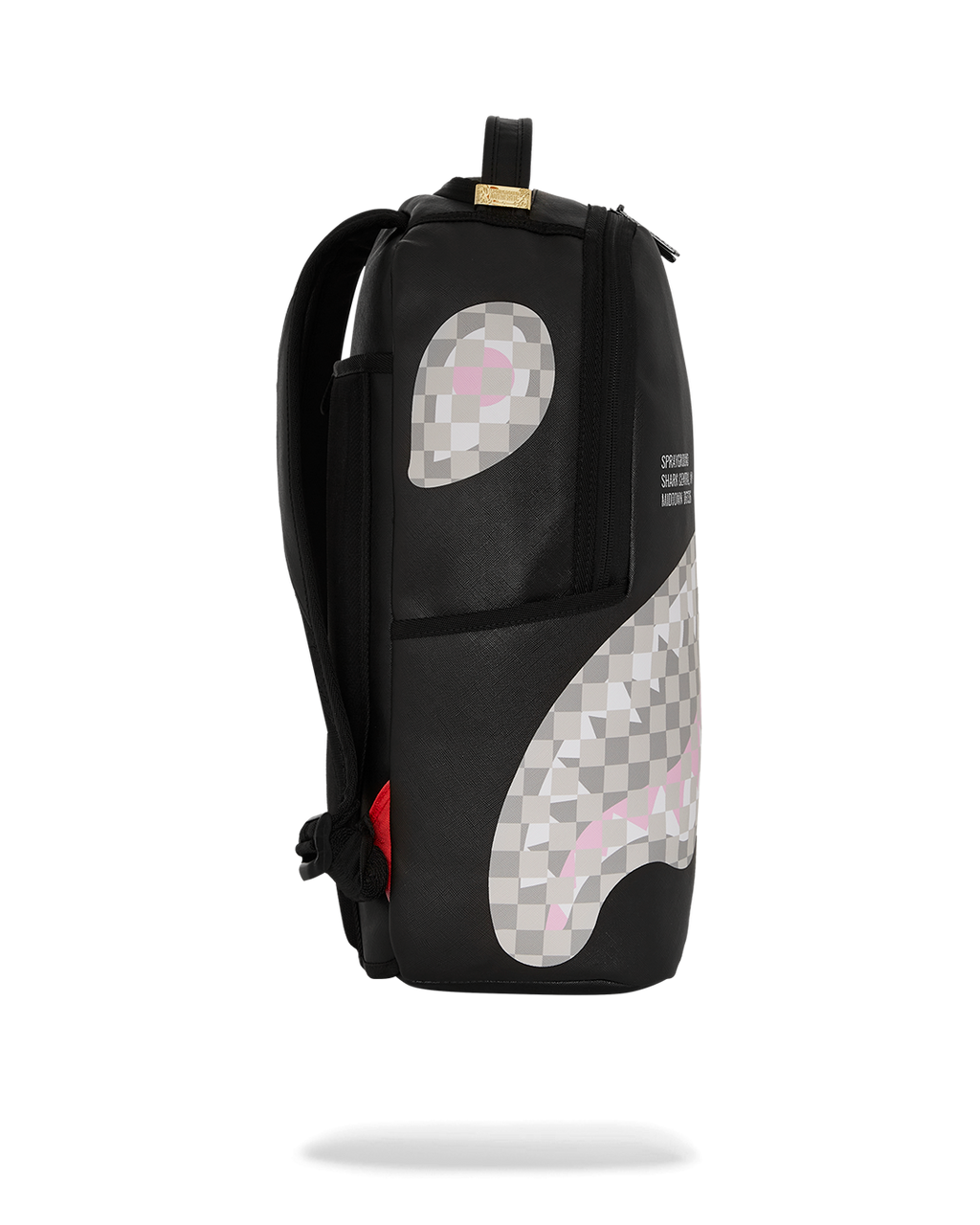 SPRAYGROUND SHARK CENTRAL CREAM BLACK CHECK BACKPACK
