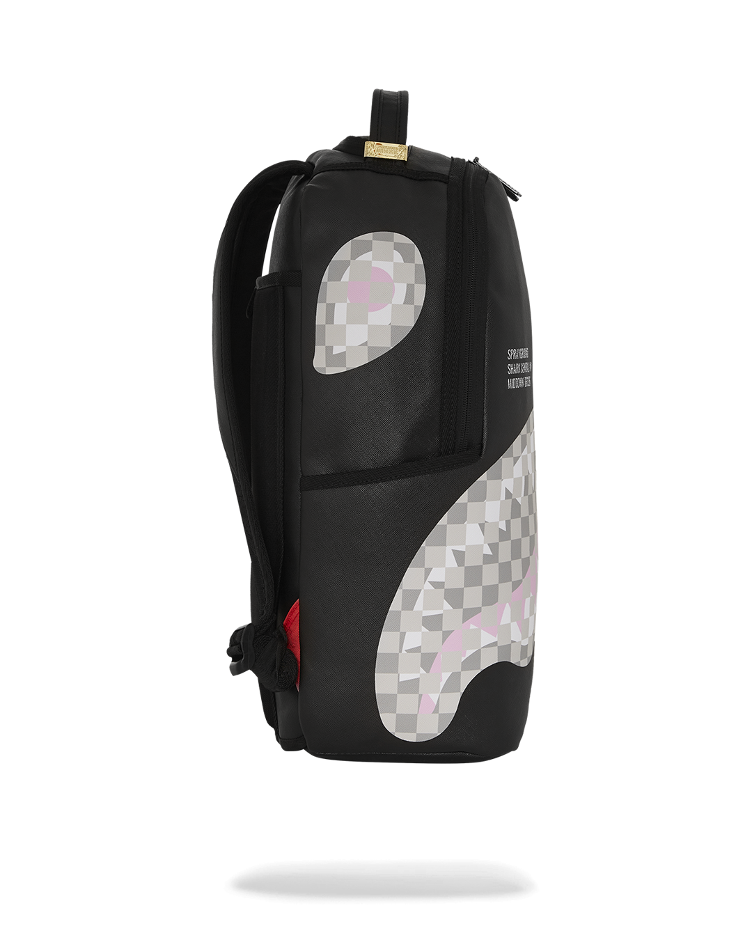 SPRAYGROUND SHARK CENTRAL CREAM BLACK CHECK BACKPACK