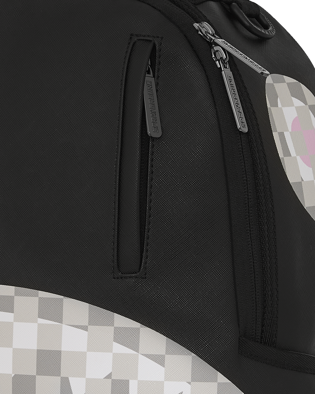 SPRAYGROUND SHARK CENTRAL CREAM BLACK CHECK BACKPACK
