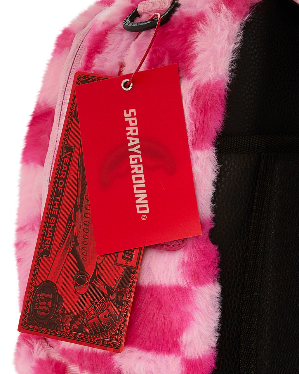 SPRAYGROUND FURZILLA SHARK (PINK CHECK) BACKPACK
