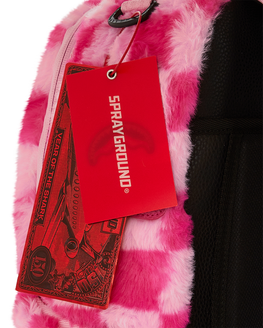SPRAYGROUND FURZILLA SHARK (PINK CHECK) BACKPACK