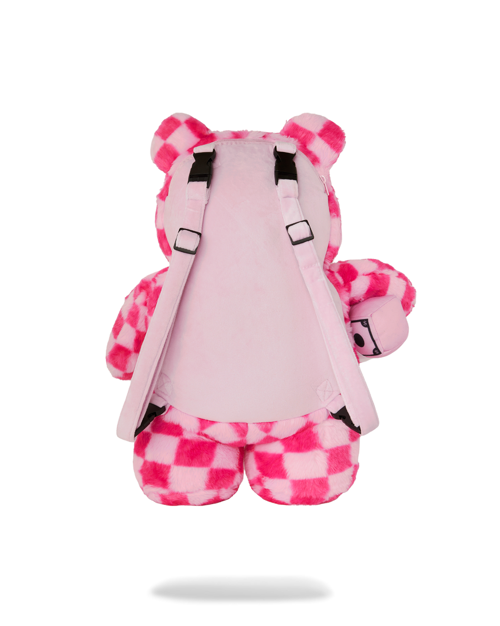 SPRAYGROUND FURZILLA SHARK (PINK CHECK) MONEYBEAR BACKPACK