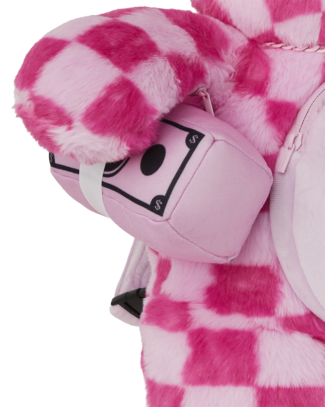 SPRAYGROUND FURZILLA SHARK (PINK CHECK) MONEYBEAR BACKPACK
