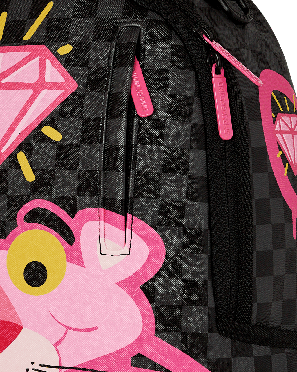 SPRAYGROUND PINK PANTHER DIAMOND SHARK BACKPACK