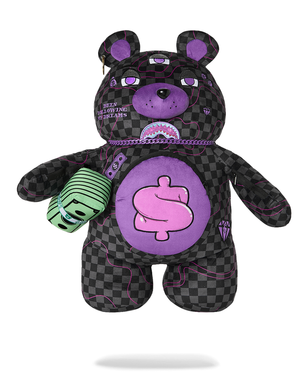 SPRAYGROUND PURPLE SLIME SHARK MONEYBEAR BACKPACK