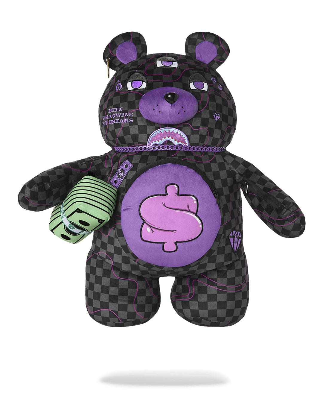 SPRAYGROUND PURPLE SLIME SHARK MONEYBEAR BACKPACK