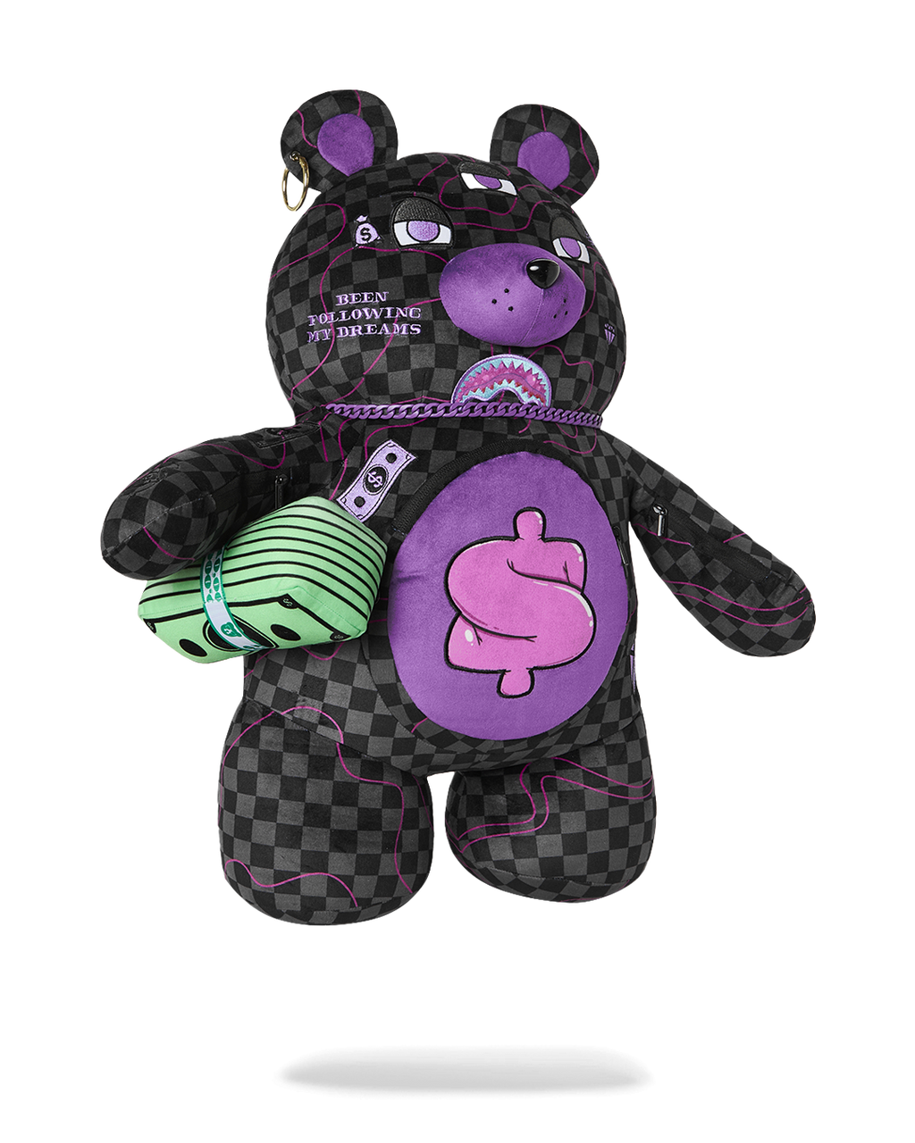 SPRAYGROUND PURPLE SLIME SHARK MONEYBEAR BACKPACK