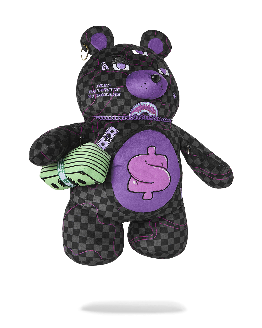 SPRAYGROUND PURPLE SLIME SHARK MONEYBEAR BACKPACK