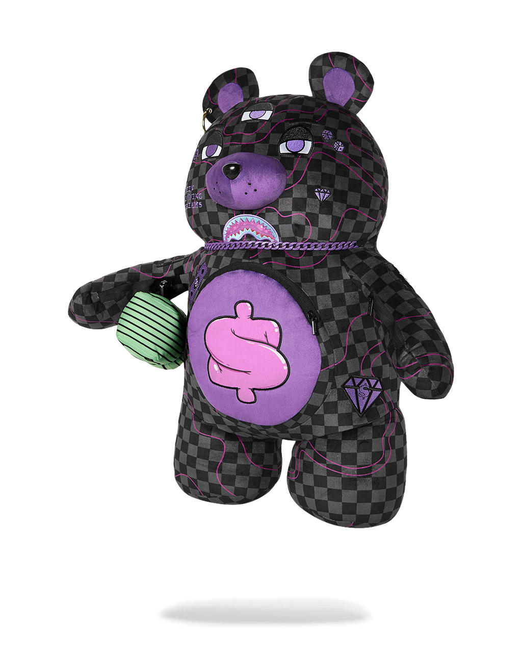 SPRAYGROUND PURPLE SLIME SHARK MONEYBEAR BACKPACK