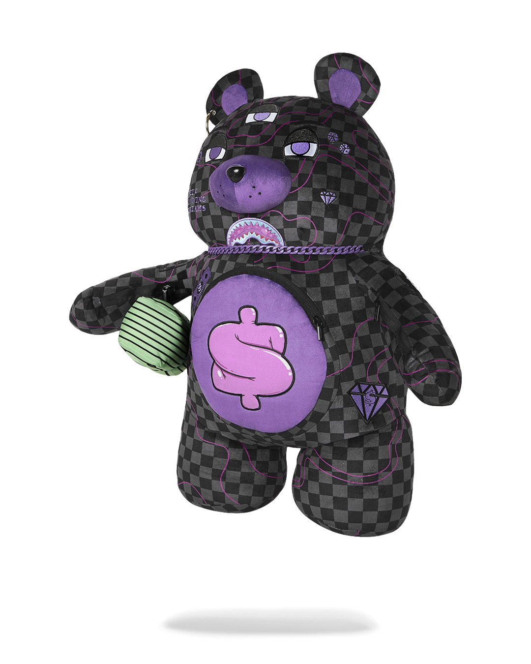 SPRAYGROUND PURPLE SLIME SHARK MONEYBEAR BACKPACK