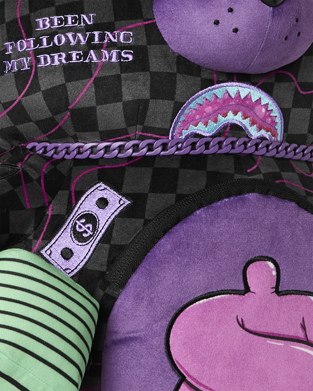 SPRAYGROUND PURPLE SLIME SHARK MONEYBEAR BACKPACK