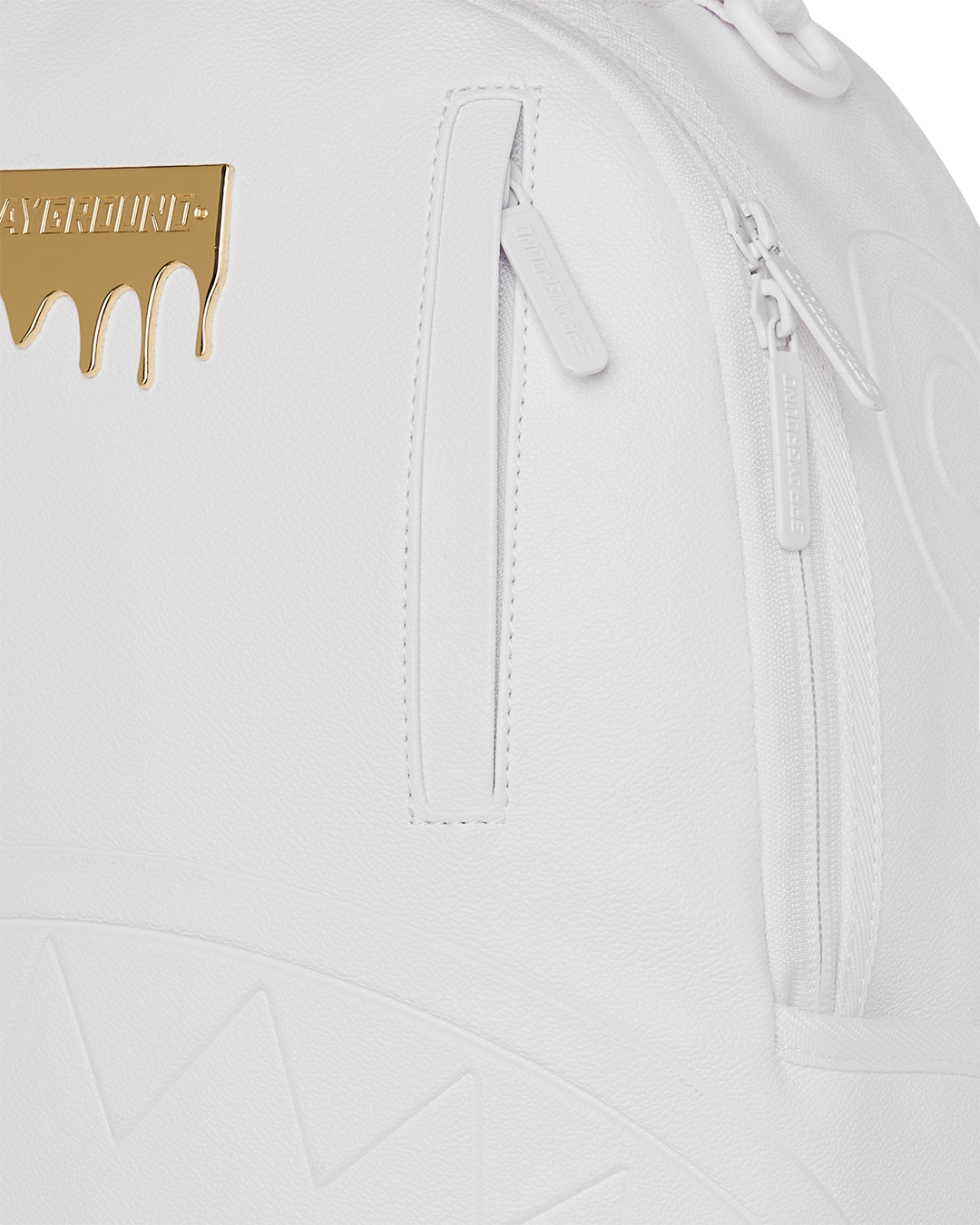 SPRAYGROUND GOLD BRICK LUXE WHITE BACKPACK