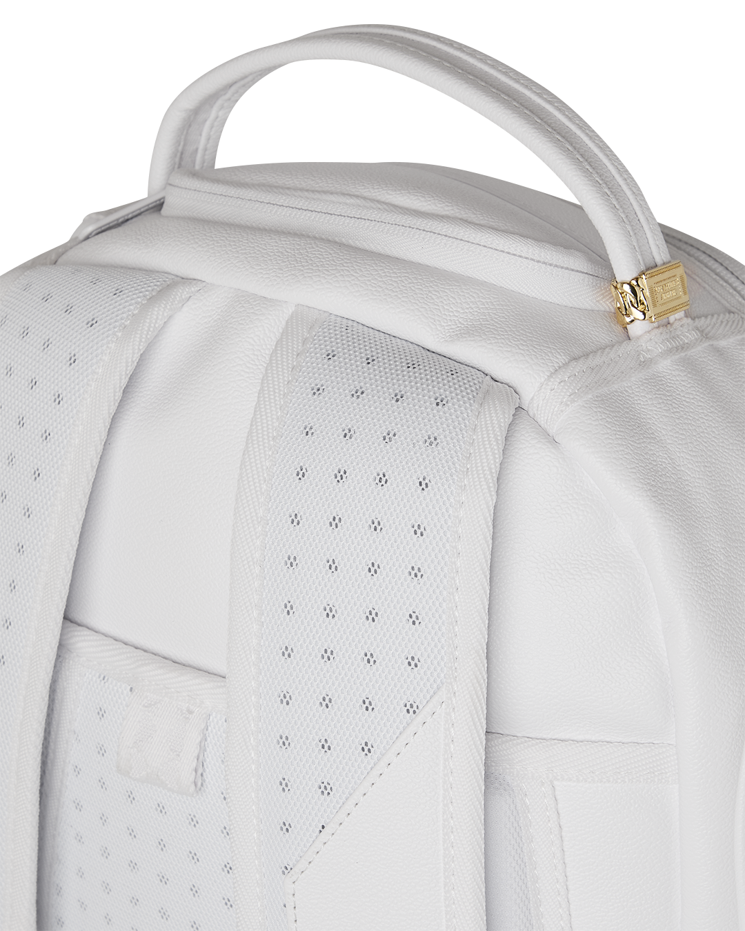 SPRAYGROUND GOLD BRICK LUXE WHITE BACKPACK