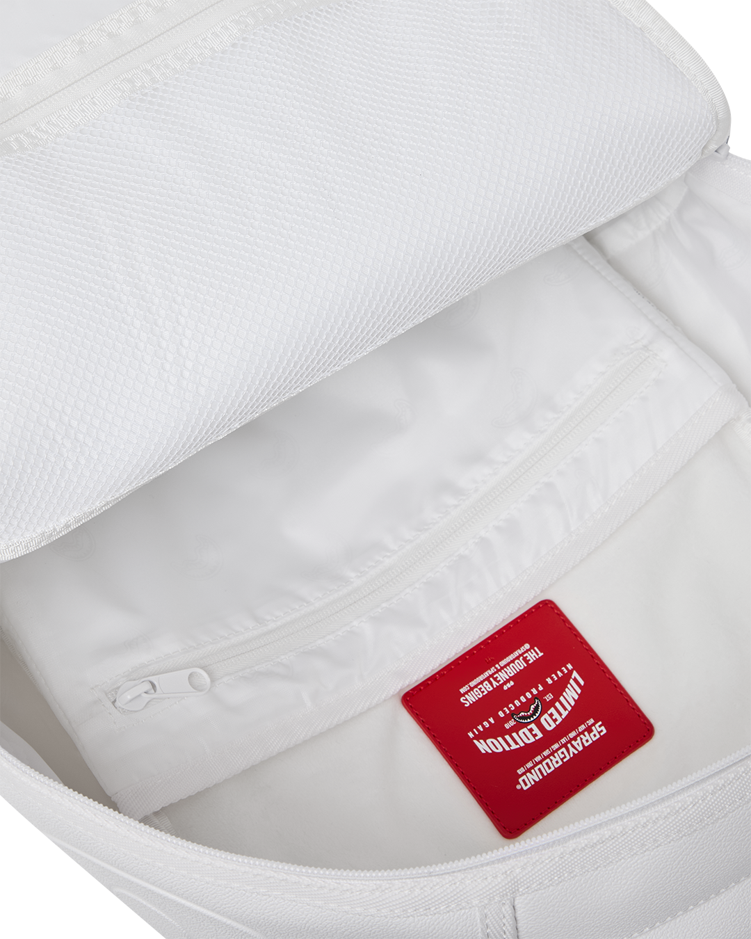 SPRAYGROUND GOLD BRICK LUXE WHITE BACKPACK