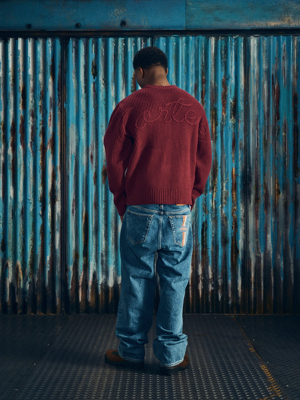 Corteiz CROCHET APPLIQUE KNIT CREW [BURGUNDY] CRTZRTW