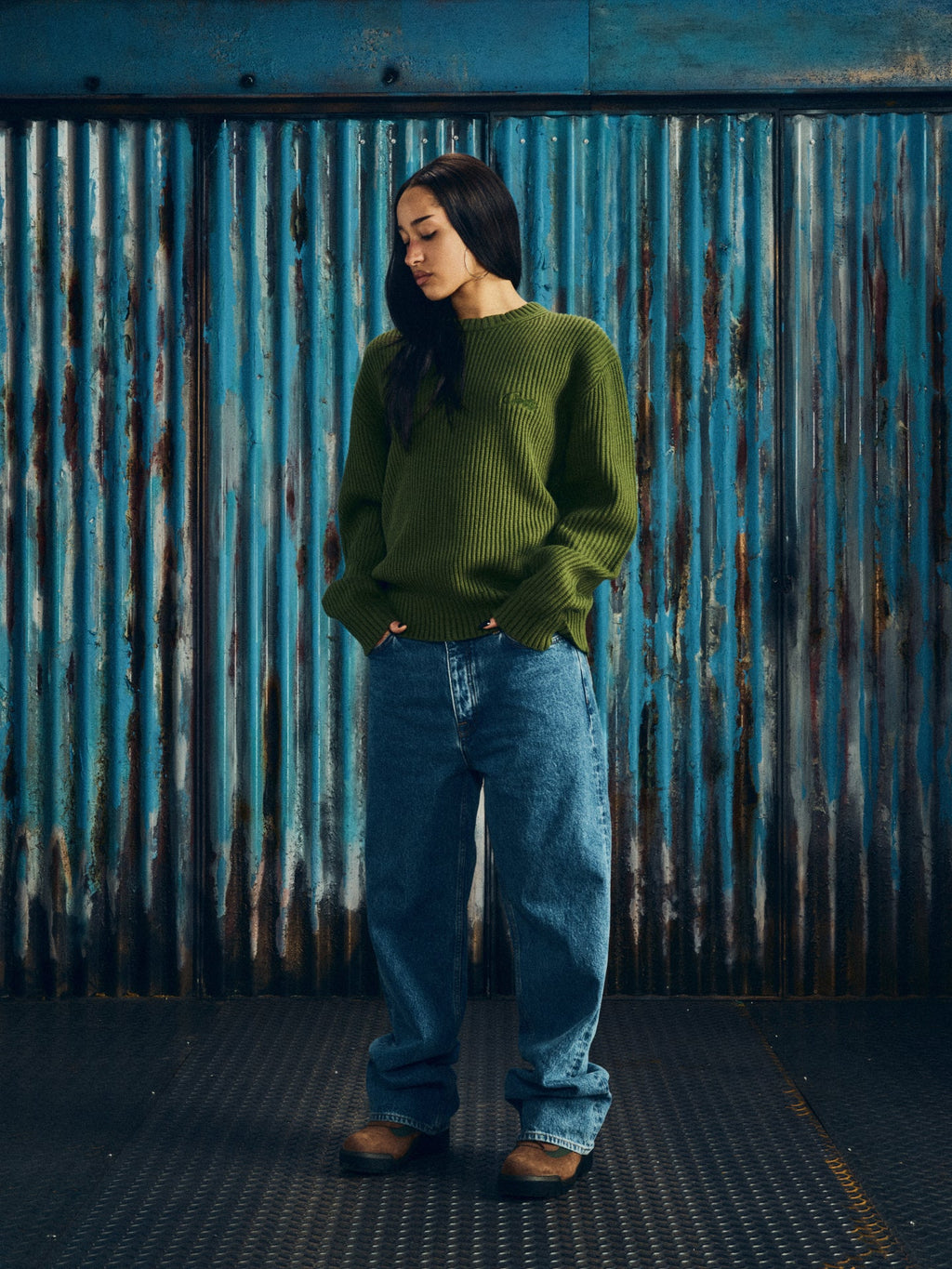 Corteiz CROCHET APPLIQUE KNIT CREW [KHAKI] CRTZRTW