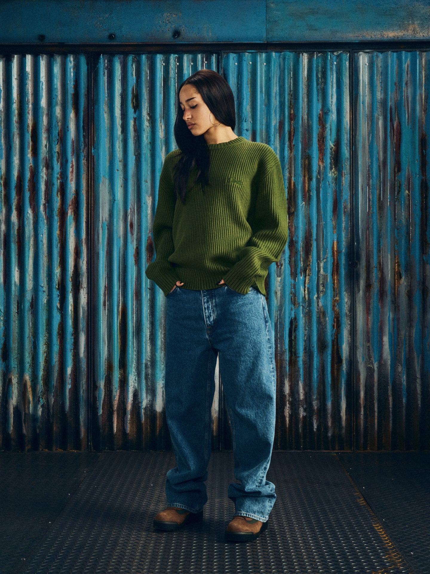 Corteiz CROCHET APPLIQUE KNIT CREW [KHAKI] CRTZRTW
