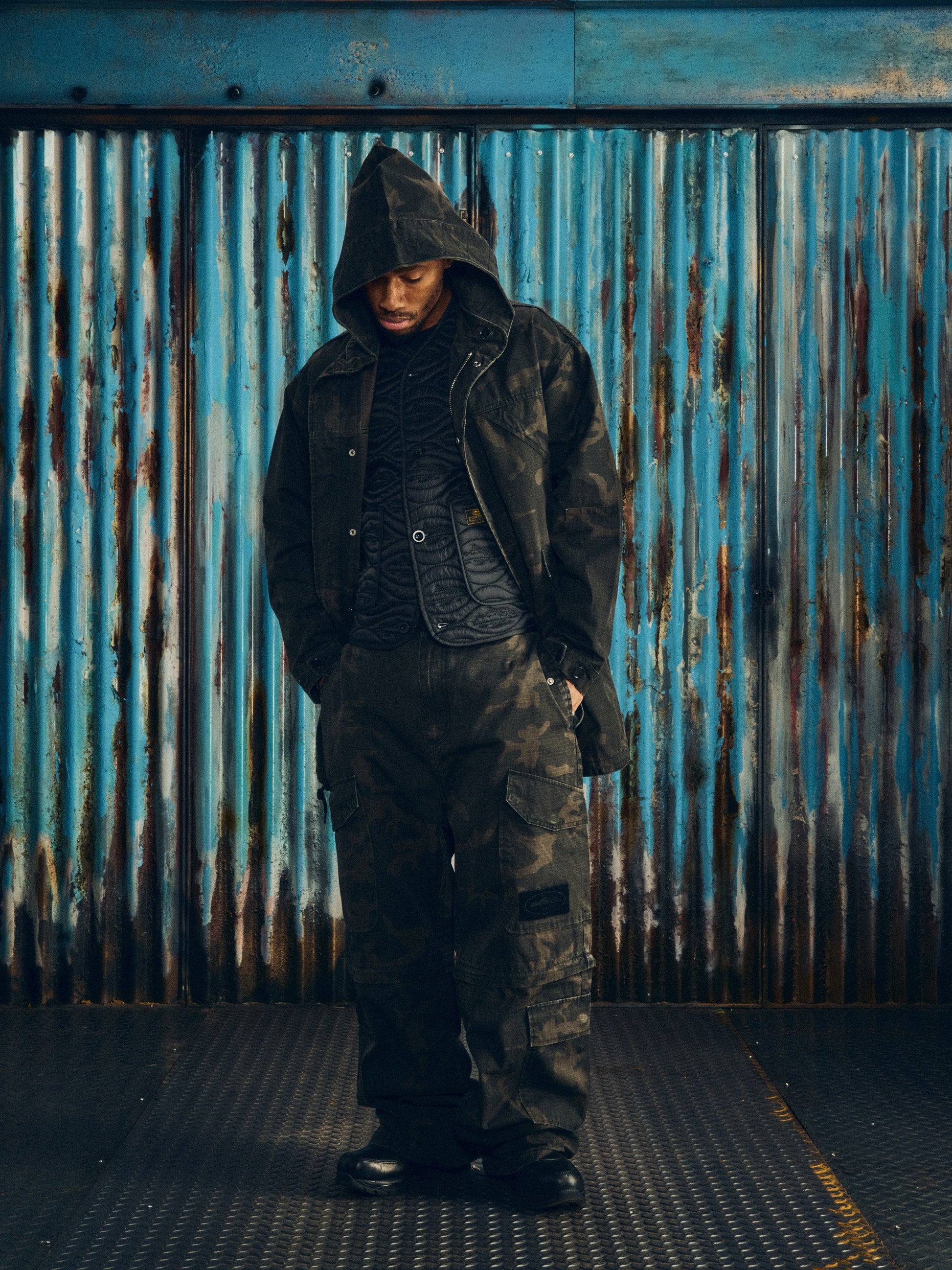 Corteiz GUERILLAZ FISHTAIL PARKA [BLACK CAMO] CRTZRTW