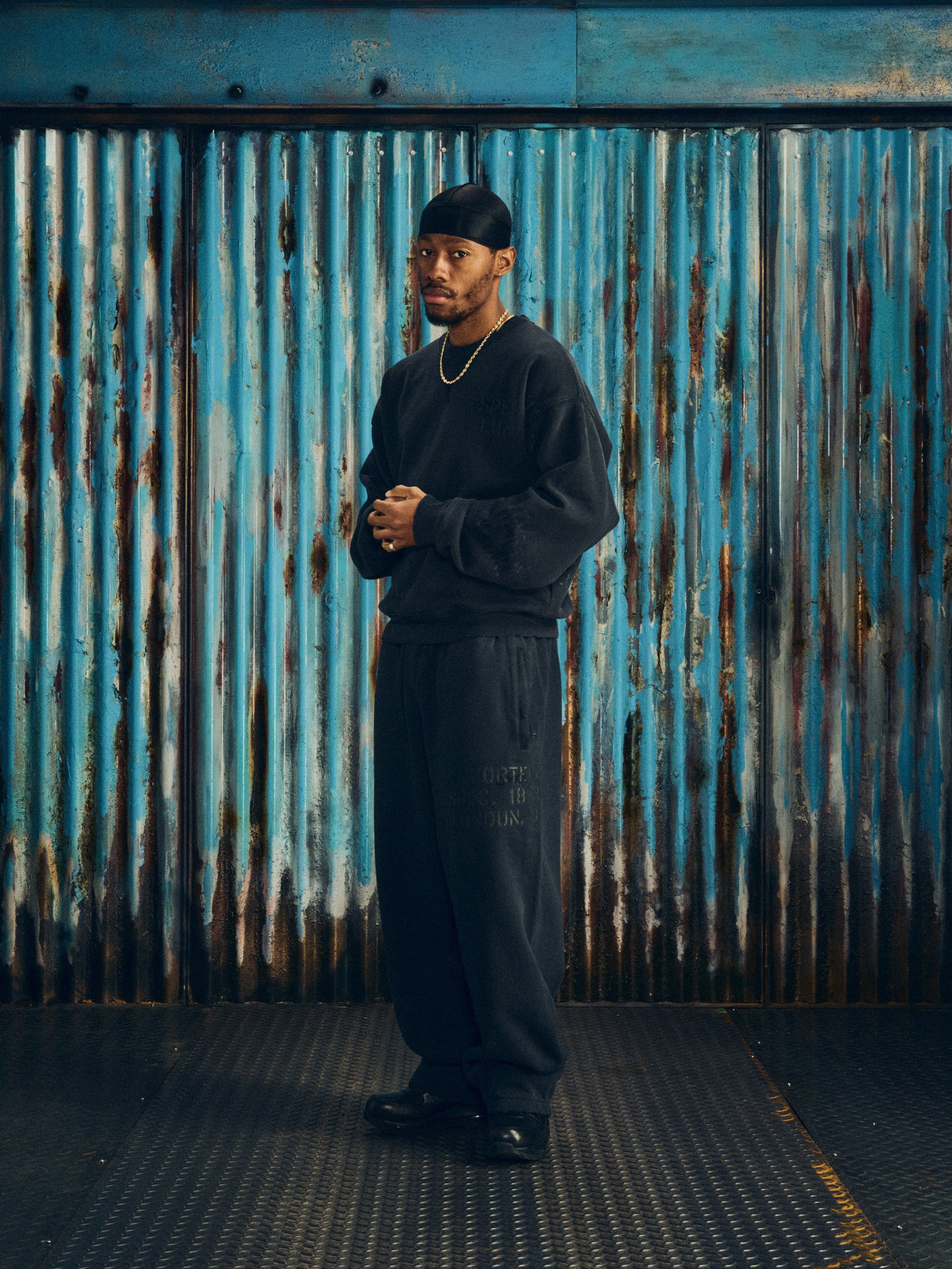 Corteiz HMP STENCIL OPEN HEM SWEATPANT [BLACK OVERDYE] CRTZRTW