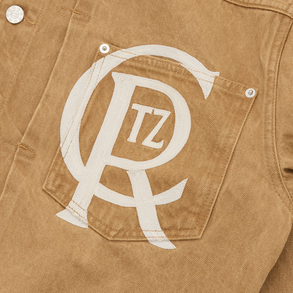 Corteiz CREST CHAINSTITCH DENIM JACKET [TAN] CRTZRTW