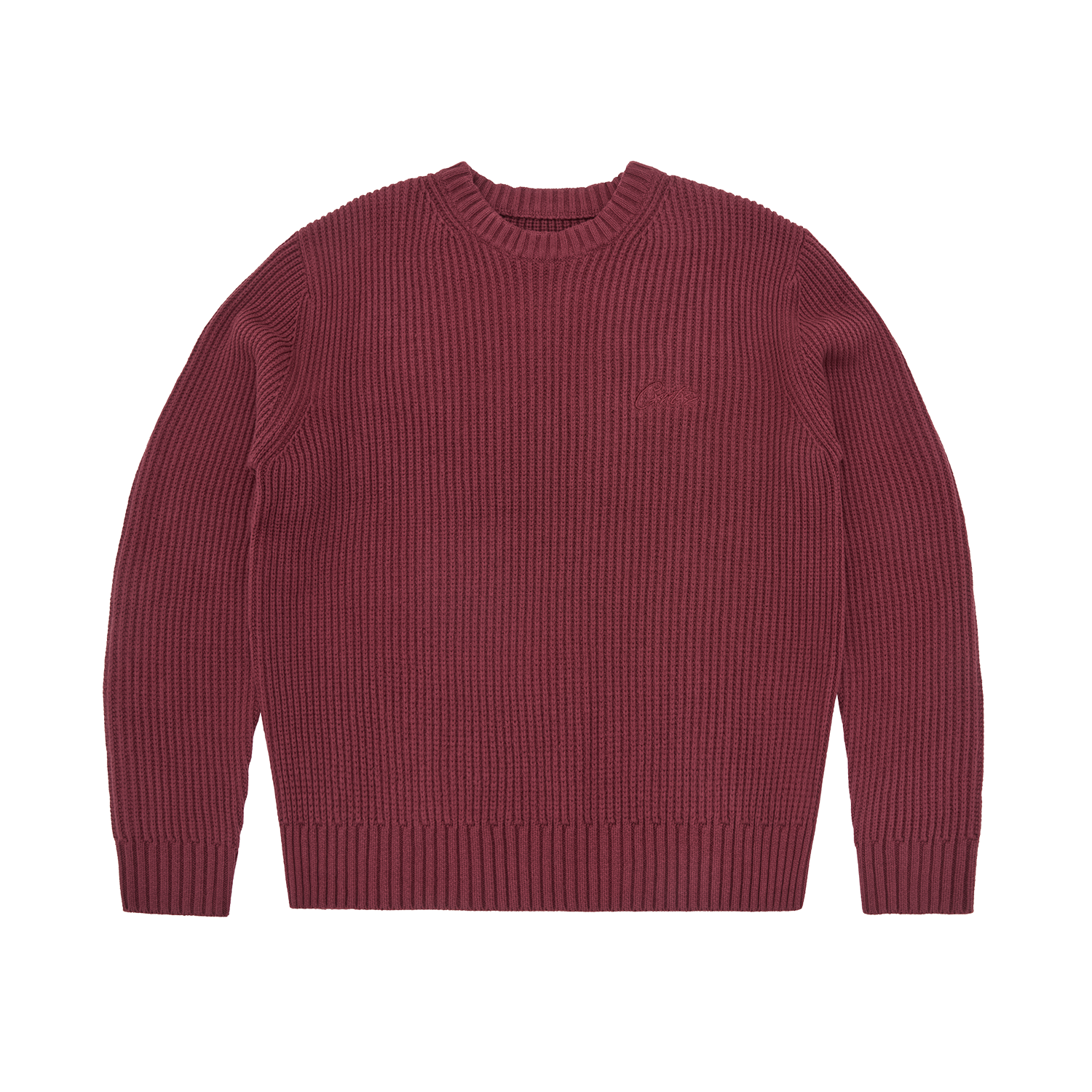 Corteiz CROCHET APPLIQUE KNIT CREW [BURGUNDY] CRTZRTW