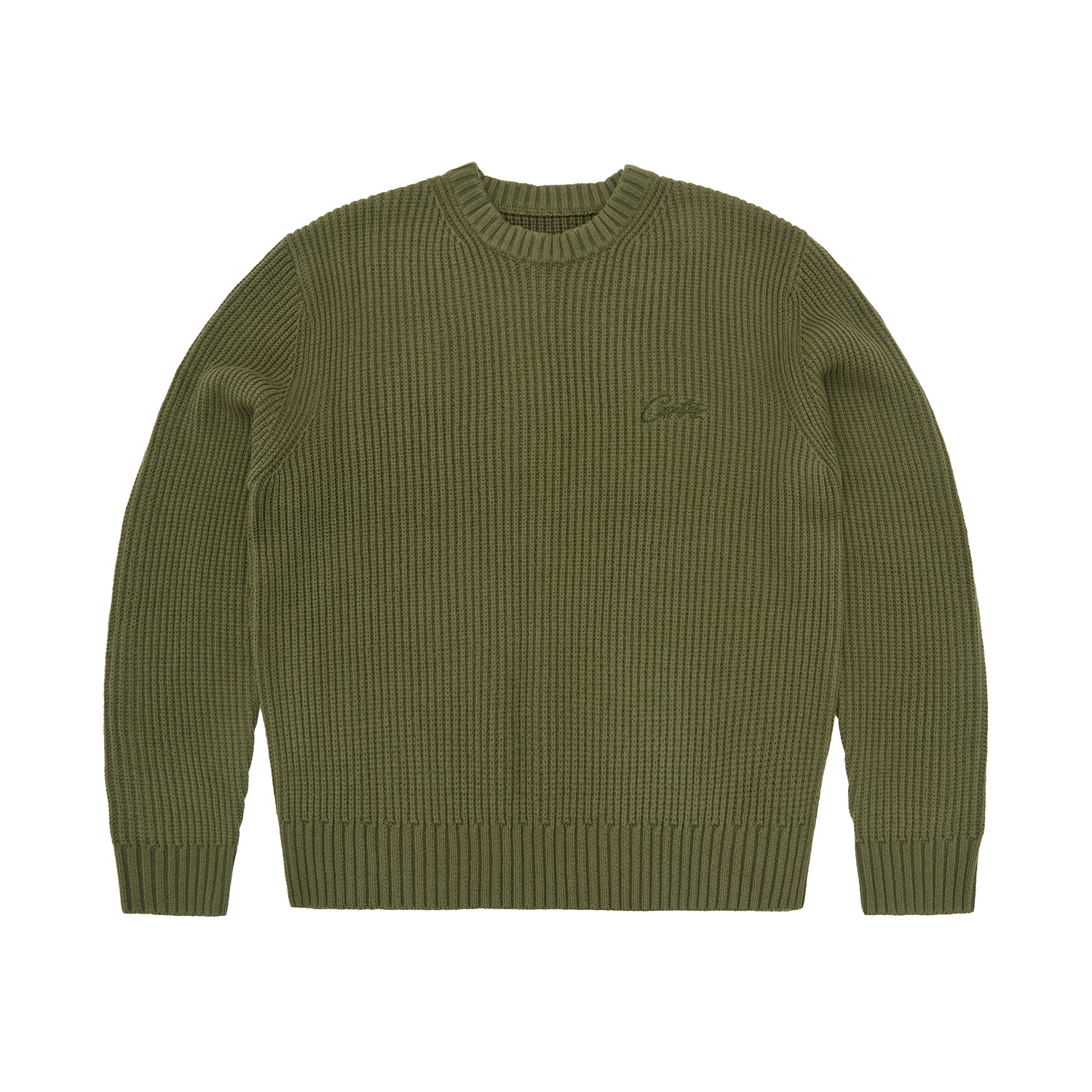 Corteiz CROCHET APPLIQUE KNIT CREW [KHAKI] CRTZRTW