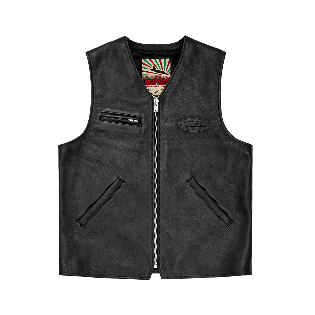 Corteiz SKYDIVE LEATHER VEST [BLACK] CRTZRTW