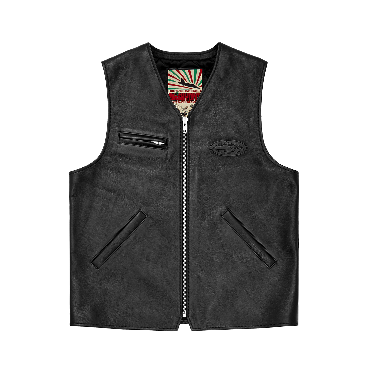 Corteiz SKYDIVE LEATHER VEST [BLACK] CRTZRTW