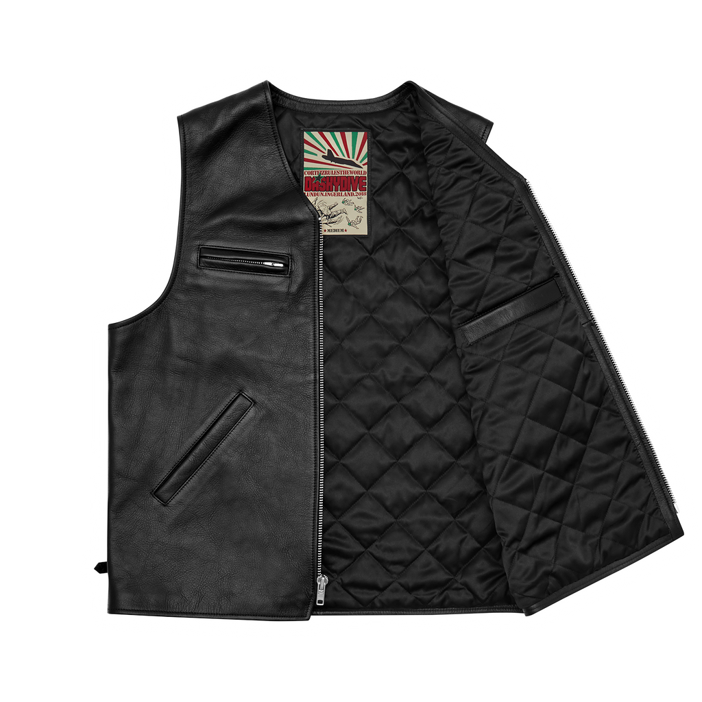 Corteiz SKYDIVE LEATHER VEST [BLACK] CRTZRTW